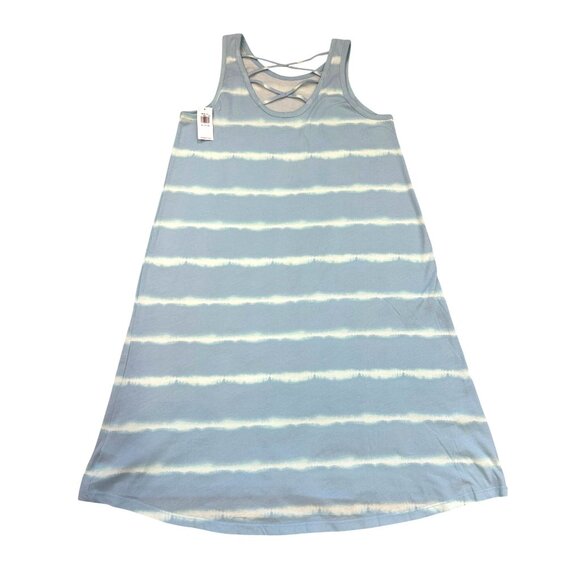 Old Navy Girls Maxi Dress XL 14-16 Blue White Tie Dye Striped Sleeveless Summer - Picture 9 of 11